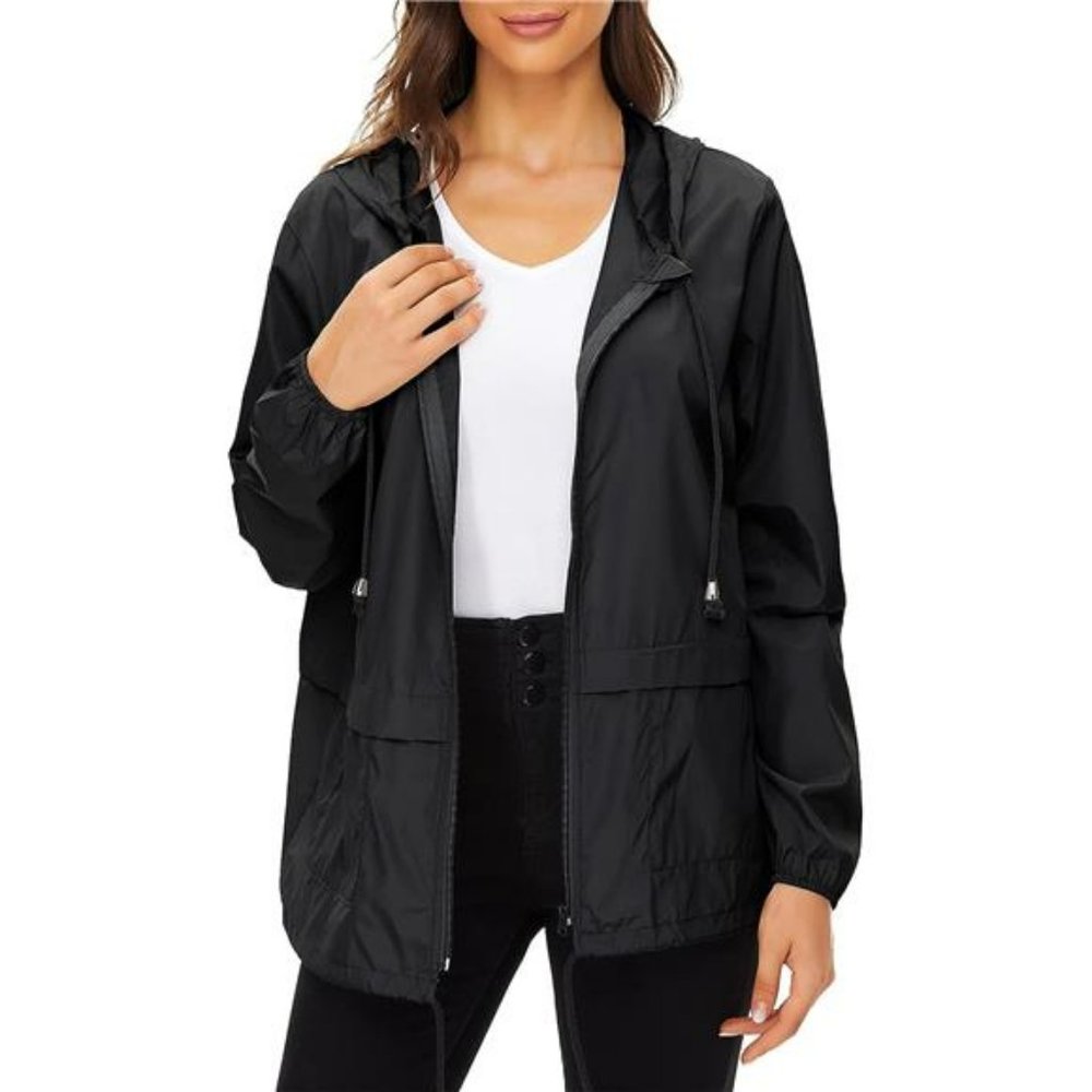 Lightweight Rain Jackets for Women Waterproof Windbreaker with Hood